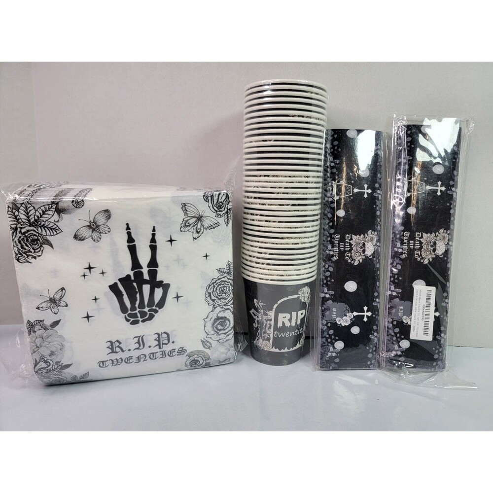 Goth Party Bundle RIP Twenties Cups Napkins Tumbler Wraps Death To My 20s